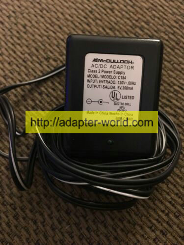 *Brand NEW* 6V 300mA McCulloch Model C184 AC/DC Adapter Power Supply